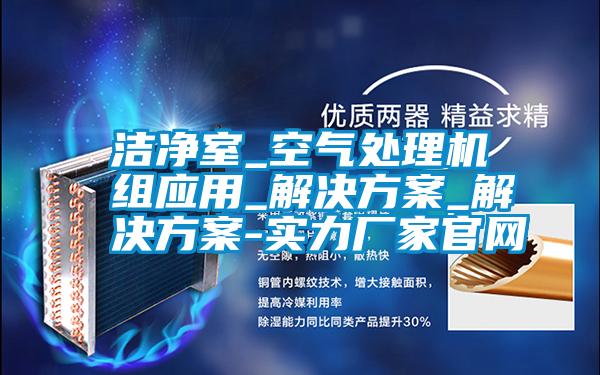 潔凈室_空氣處理機組應用_解決方案_解決方案-實(shí)力廠(chǎng)家官網(wǎng)
