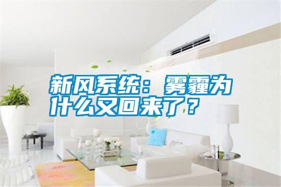 新風(fēng)系統：霧霾為什么又回來(lái)了？