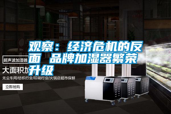 觀(guān)察：經(jīng)濟危機的反面 品牌加濕器繁榮升級