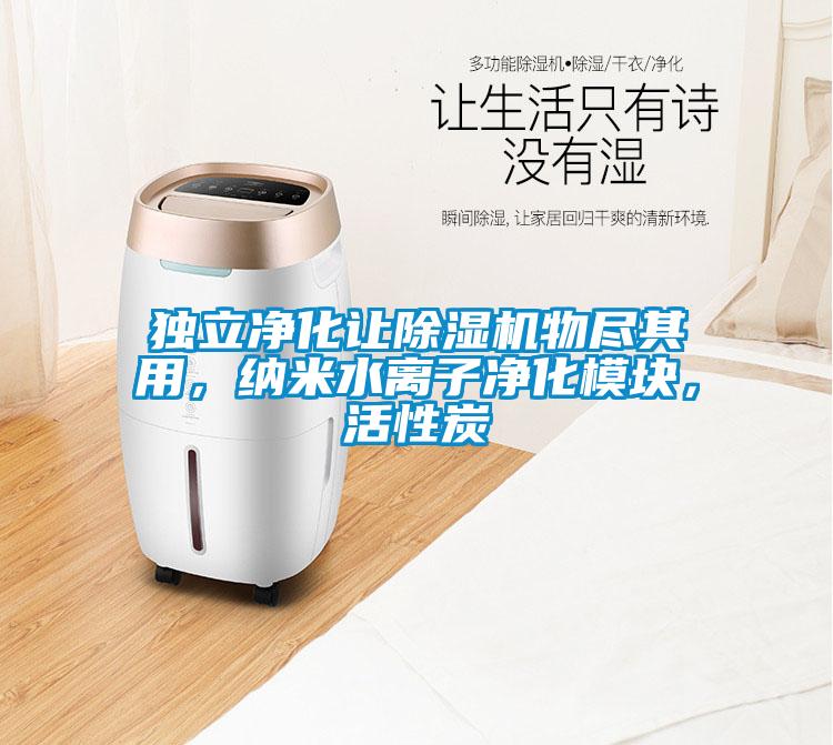獨立凈化讓除濕機物盡其用，納米水離子凈化模塊，活性炭
