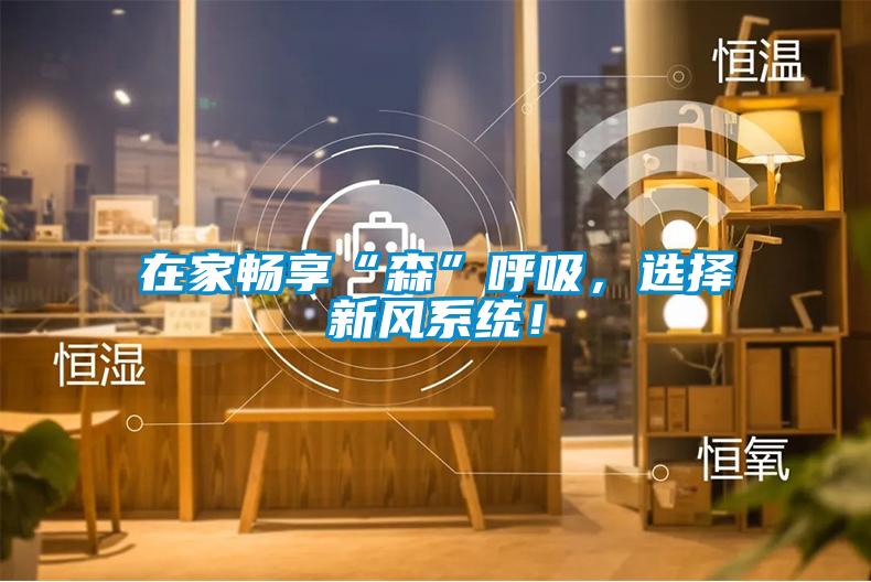在家暢享“森”呼吸，選擇新風(fēng)系統！