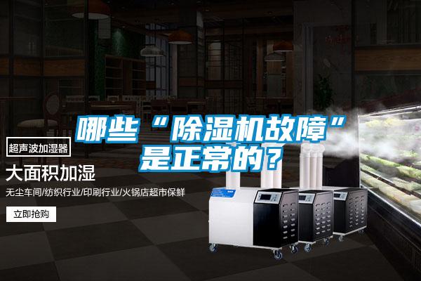 哪些“除濕機故障”是正常的？