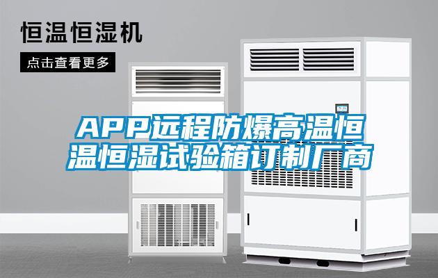 APP遠程防爆高溫恒溫恒濕試驗箱訂制廠(chǎng)商