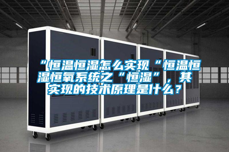 “恒溫恒濕怎么實(shí)現“恒溫恒濕恒氧系統之“恒濕”，其實(shí)現的技術(shù)原理是什么？