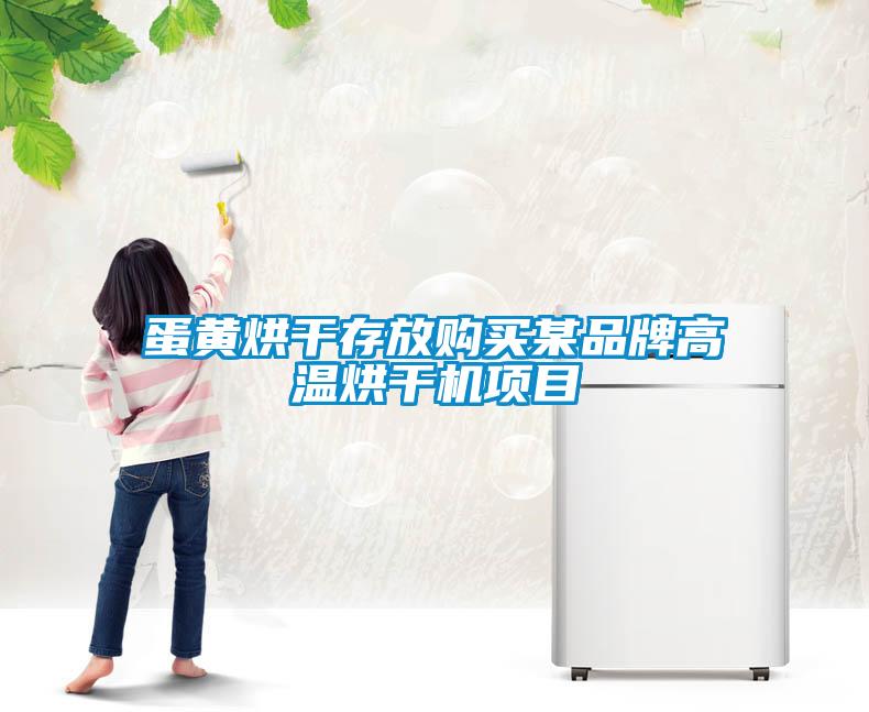 蛋黃烘干存放購買(mǎi)某品牌高溫烘干機項目