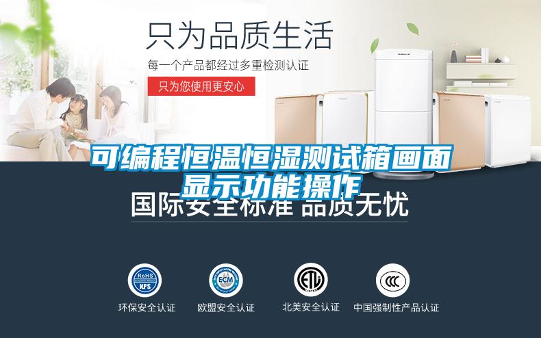 可編程恒溫恒濕測試箱畫(huà)面顯示功能操作