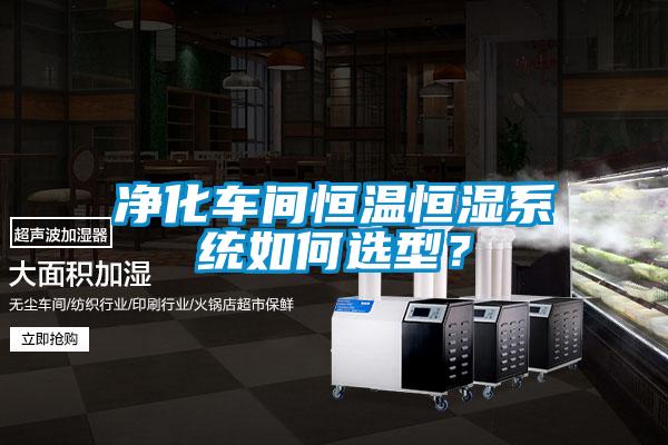 凈化車(chē)間恒溫恒濕系統如何選型？