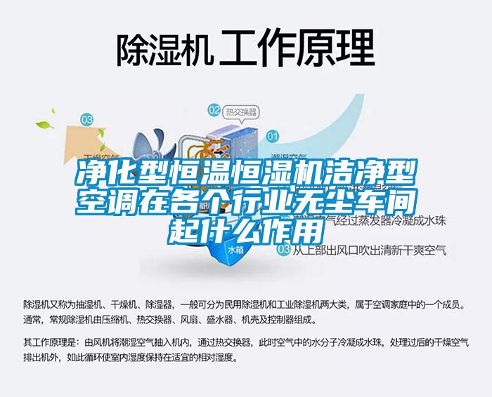 凈化型恒溫恒濕機潔凈型空調在各個(gè)行業(yè)無(wú)塵車(chē)間起什么作用