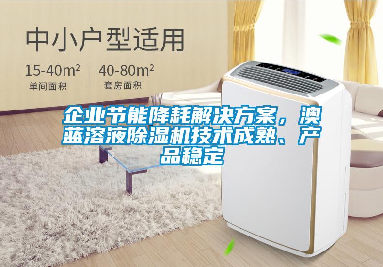 企業(yè)節能降耗解決方案，澳藍溶液除濕機技術(shù)成熟、產(chǎn)品穩定