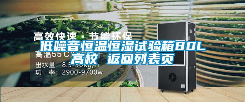 低噪音恒溫恒濕試驗箱80L高校 返回列表頁(yè)