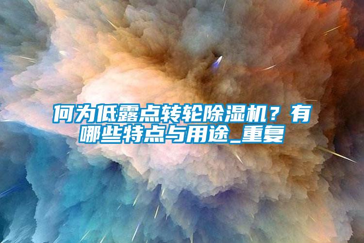 何為低露點(diǎn)轉輪除濕機？有哪些特點(diǎn)與用途_重復