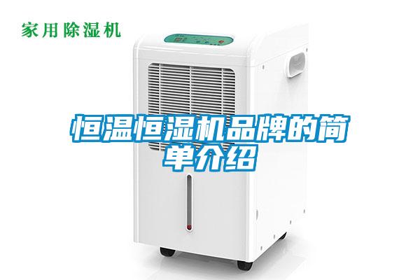 恒溫恒濕機品牌的簡(jiǎn)單介紹
