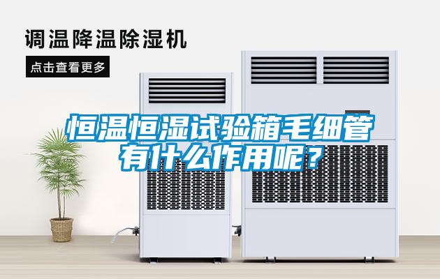 恒溫恒濕試驗箱毛細管有什么作用呢？