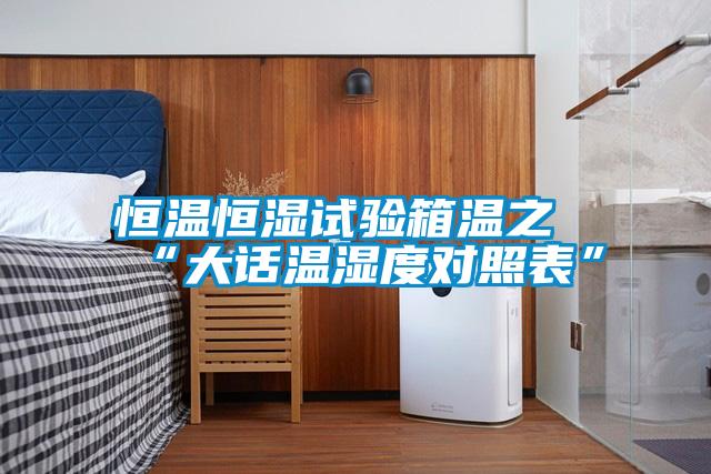恒溫恒濕試驗箱溫之“大話(huà)溫濕度對照表”