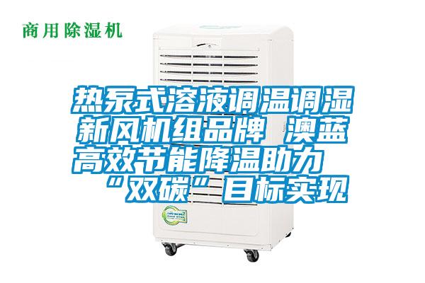 熱泵式溶液調溫調濕新風(fēng)機組品牌 澳藍高效節能降溫助力“雙碳”目標實(shí)現
