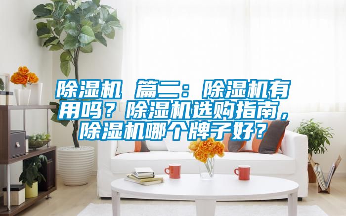 除濕機 篇二：除濕機有用嗎？除濕機選購指南，除濕機哪個(gè)牌子好？